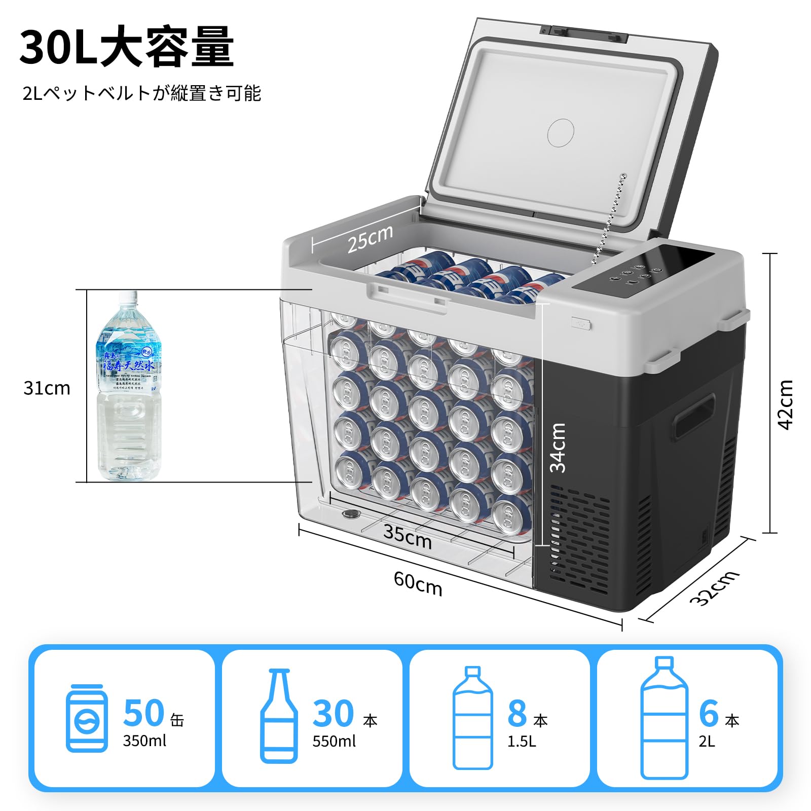 Amazon.co.jp: KEEPJOY 車載冷蔵庫 30L ポータブル冷蔵庫